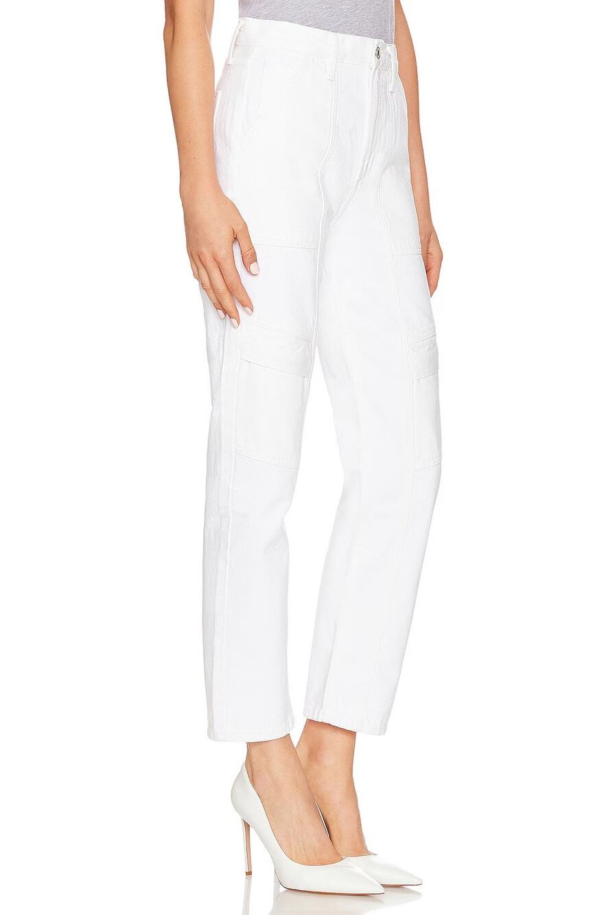 AGOLDE Cooper Cargo Jeans Milkshake White High Rise Straight Leg Women's 26
